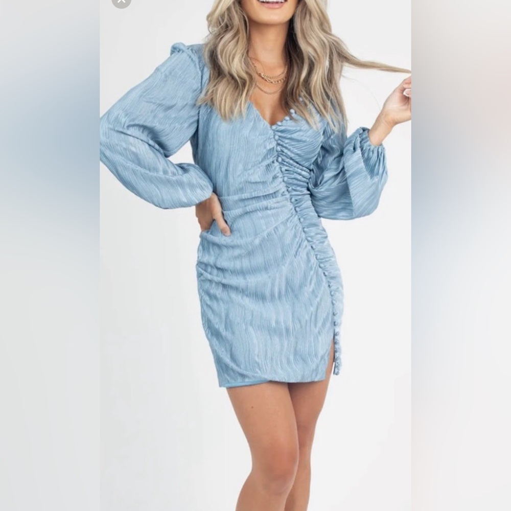 Kittenish skyline blue dress